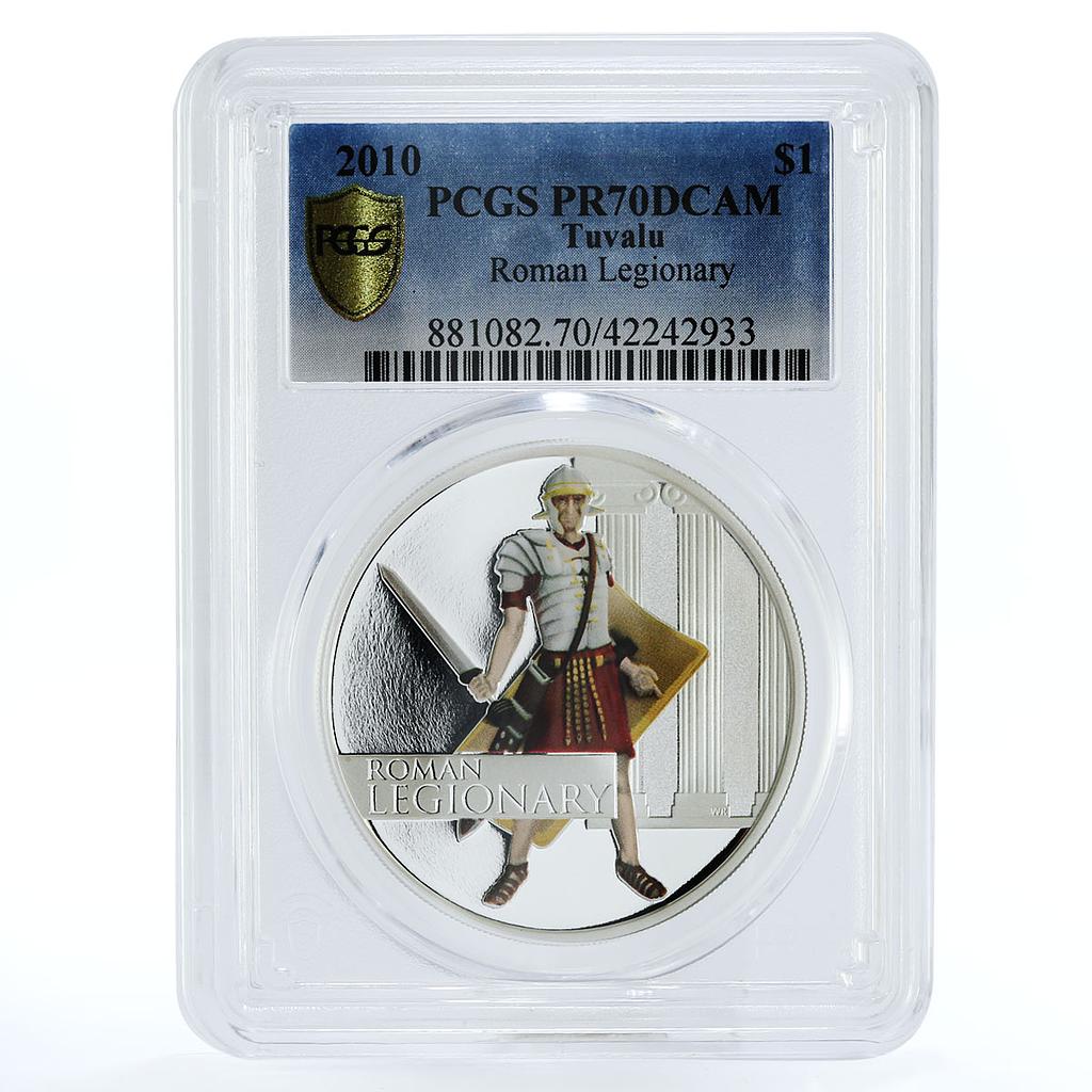 Tuvalu 1 dollar Great Warriors series Roman Legionary PR70 PCGS silver coin 2010