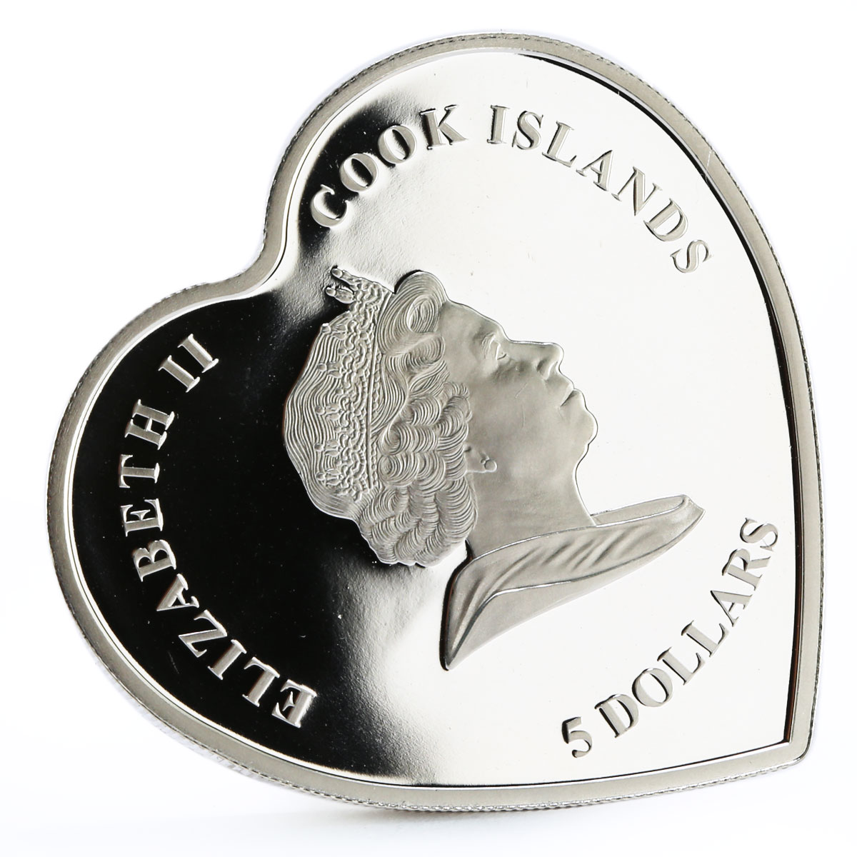 Cook Islands 5 dollars My Everlasting Love Cupid and Roses silver coin 2008