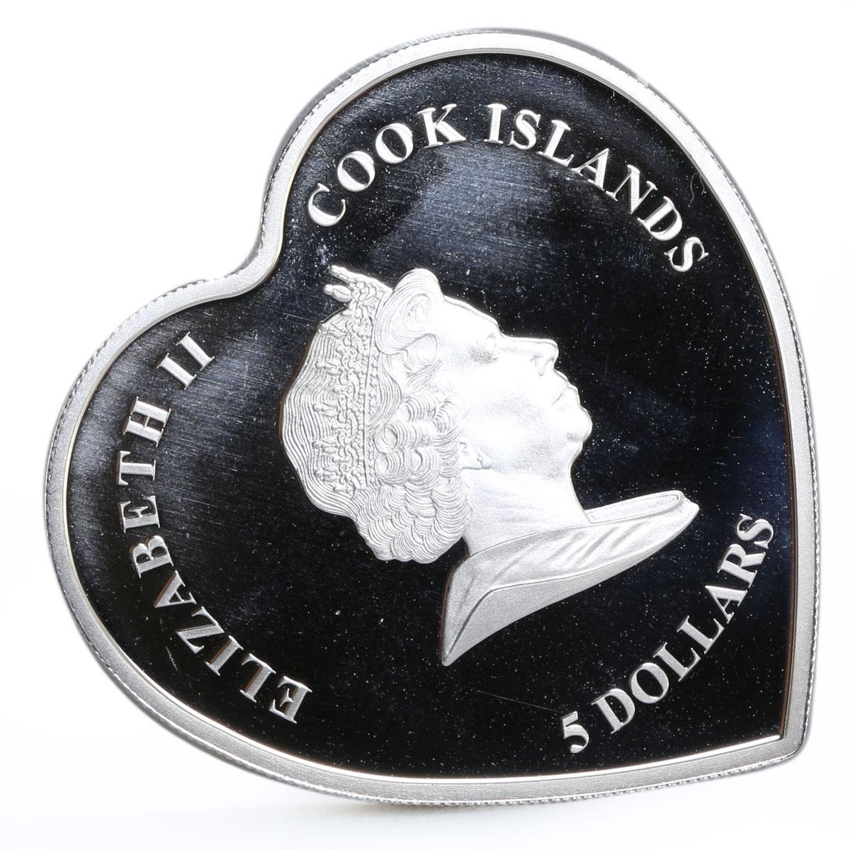 Cook Islands 5 dollars My Everlasting Love Cupid and Roses silver coin 2008