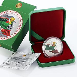 Cameroon 1000 francs Train of Winnings series Football colored silver coin 2018