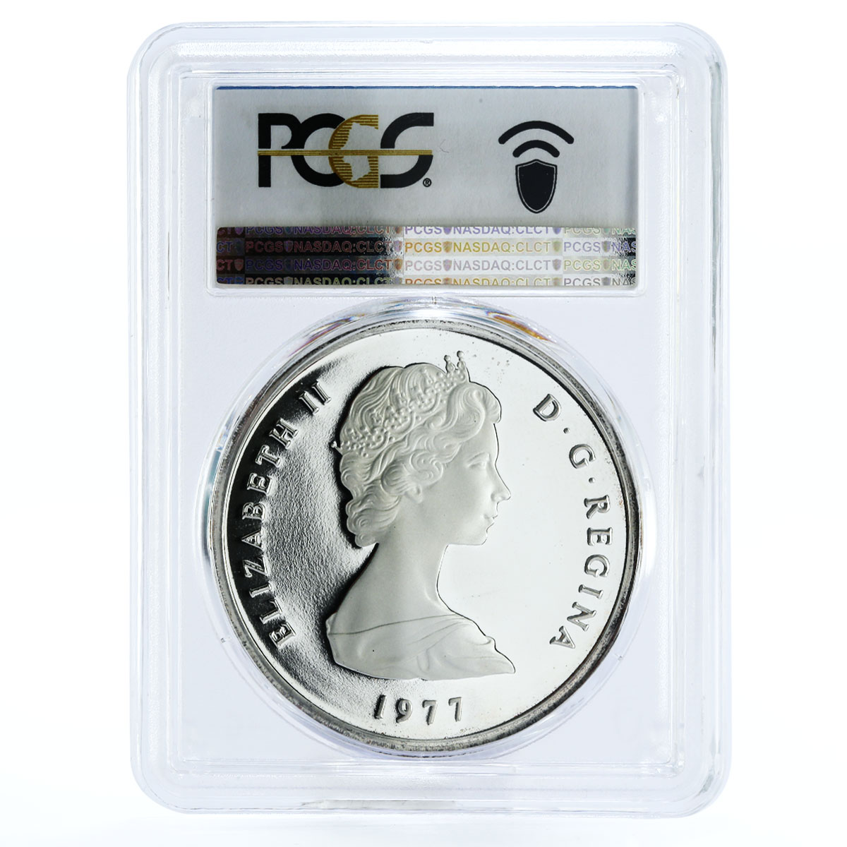 Turks and Caicos Islands 20 crowns George III PR69 PCGS silver coin 1977