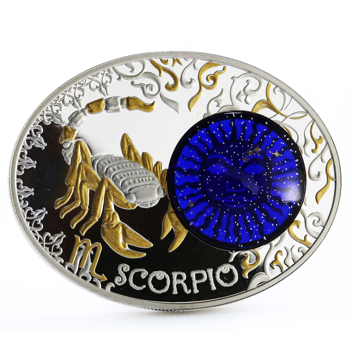 Macedonia 10 denars Zodiac Signs series Scorpio 3D silver coin 2014