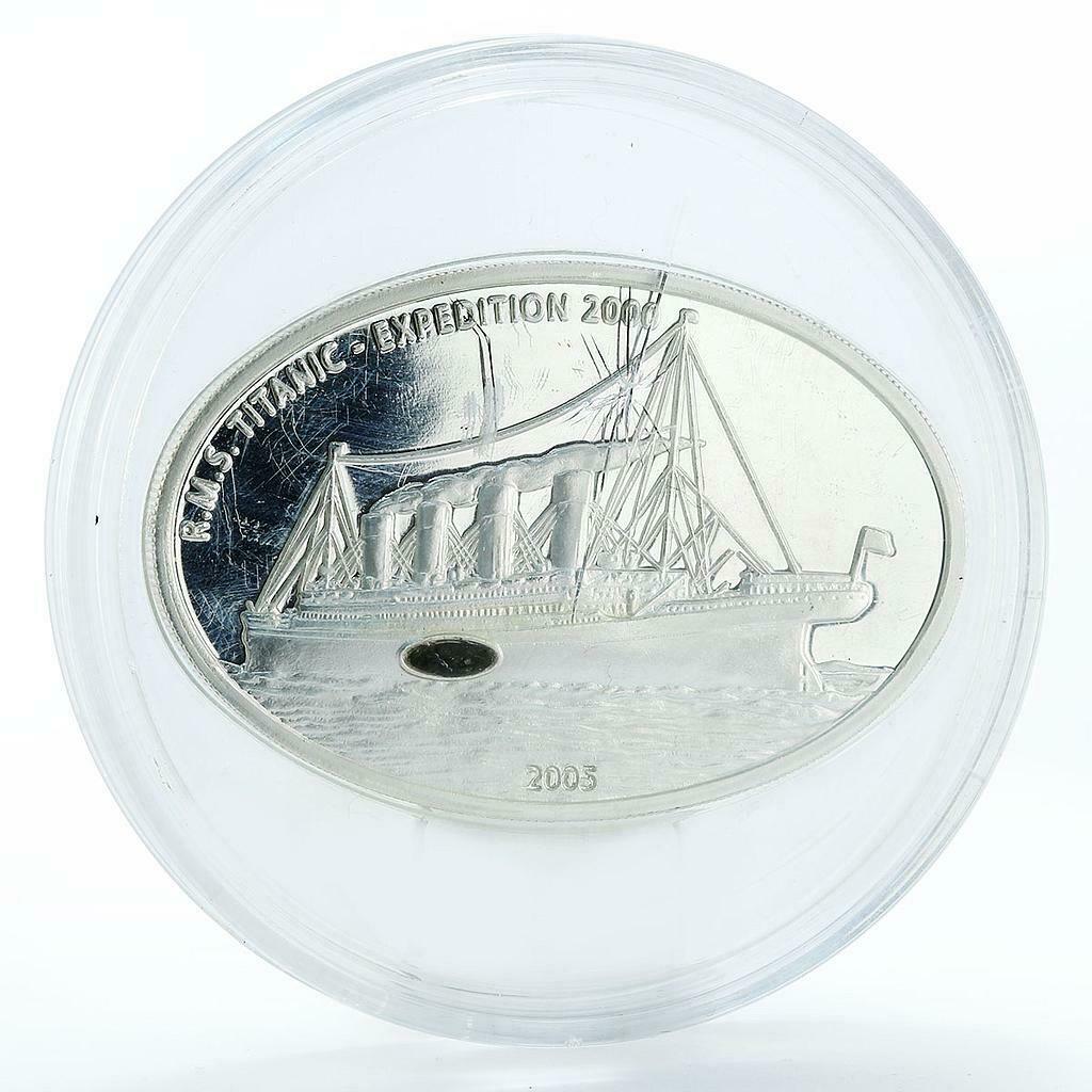 Liberia 10 dollars RMS Titanic - Expedition 2000 proof silver coin 2005