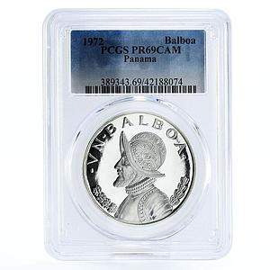 Panama 1 balboa Explorer Vasco Nunez de Balboa PR69 PCGS silver coin 1972