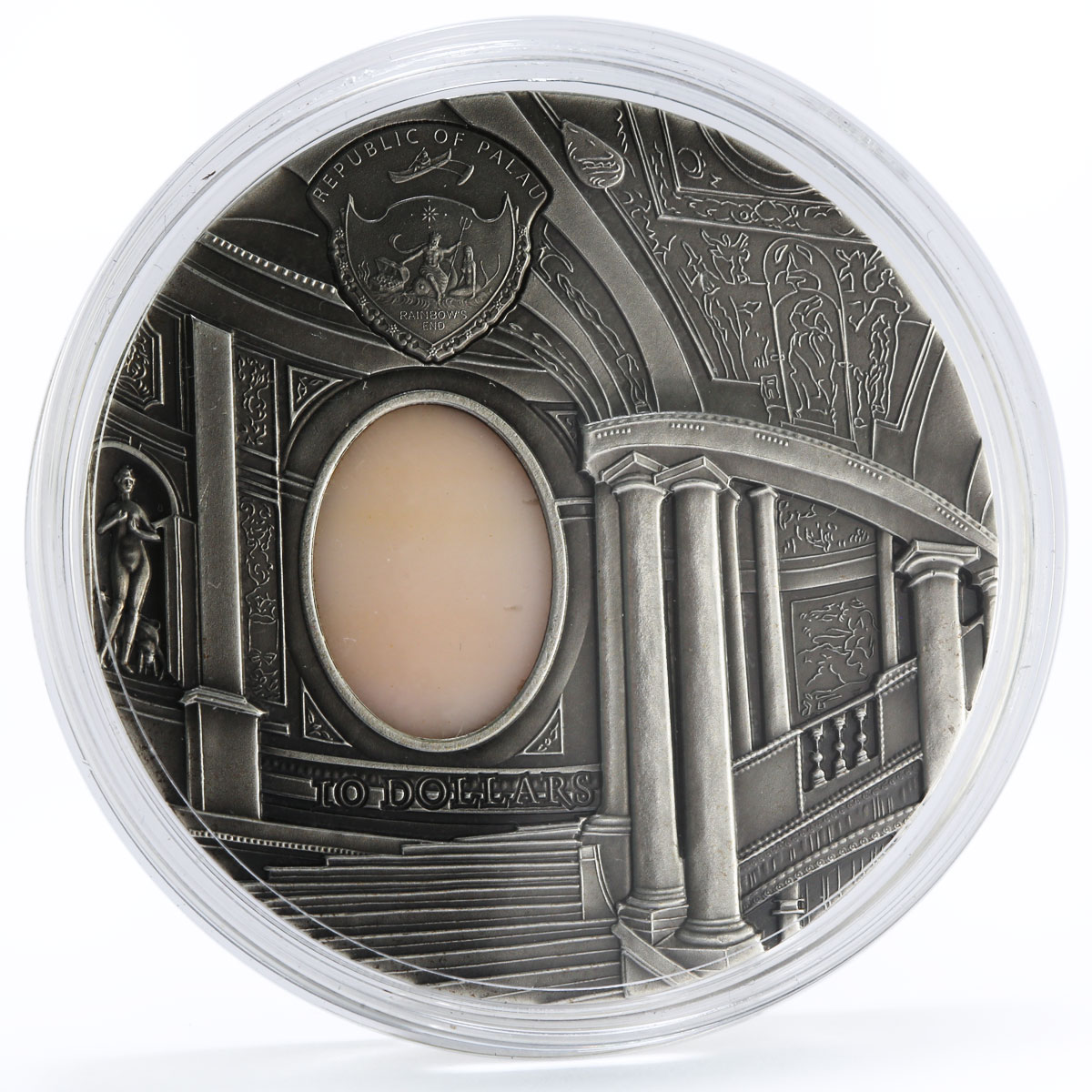 Palau 10 dollars Tiffany Art series Mannerism silver coin 2008