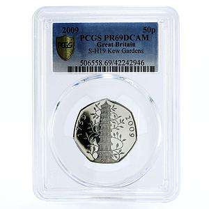 Britain 50 pence 250 Years of Kew Gardens PR69 PCGS proof nickel coin 2009
