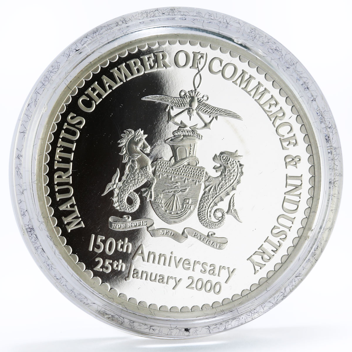 Mauritius 10 rupees 150 Years of State Commerce &amp; Industry silver coin 2000