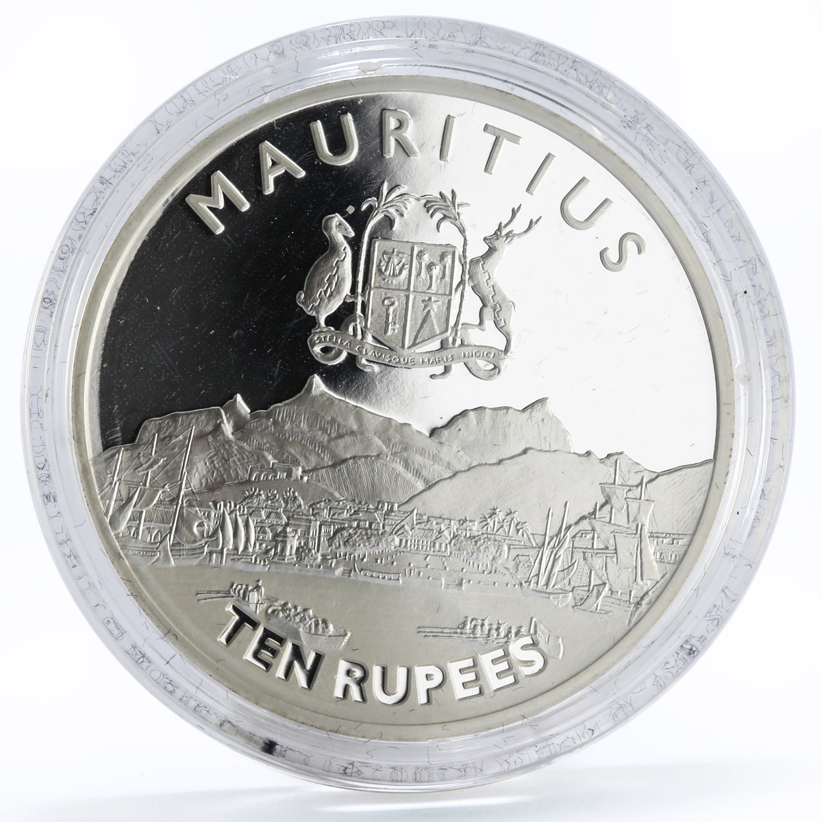 Mauritius 10 rupees 150 Years of State Commerce &amp; Industry silver coin 2000