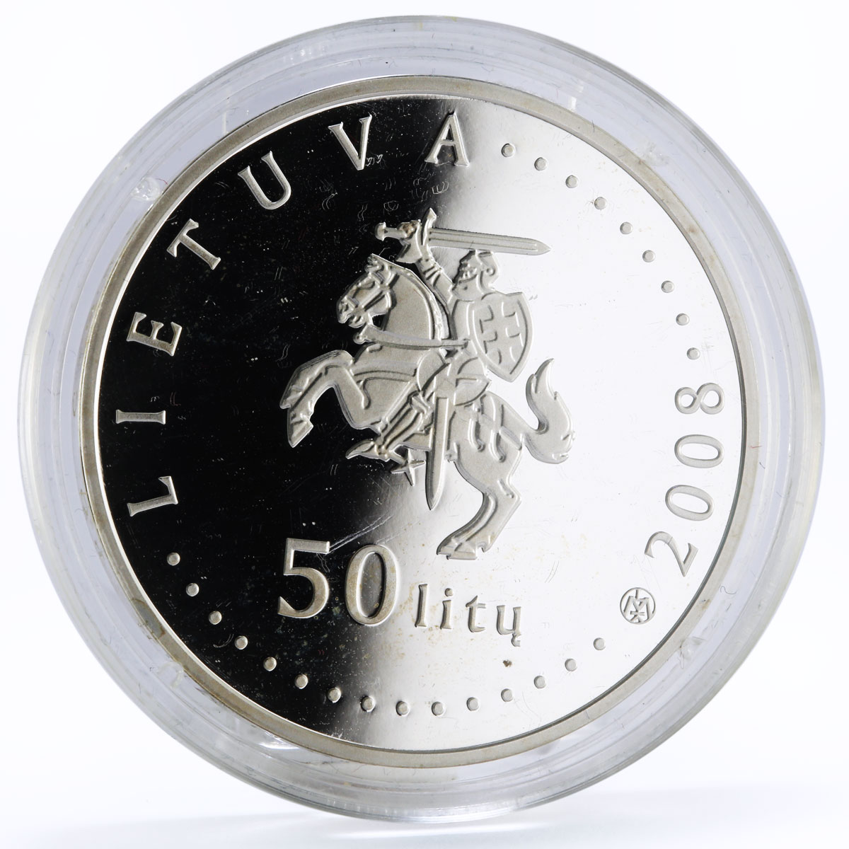 Lithuania 50 litu Bumblebee proof silver coin 2008