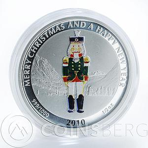 Liberia 2 dollars Merry Christmas and Happy New Year Nutcracker silver coin 2010