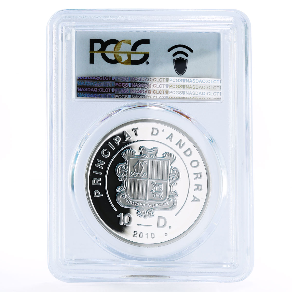 Andorra 10 diners Holy Helpers series St. George PR69 PCGS silver coin 2010