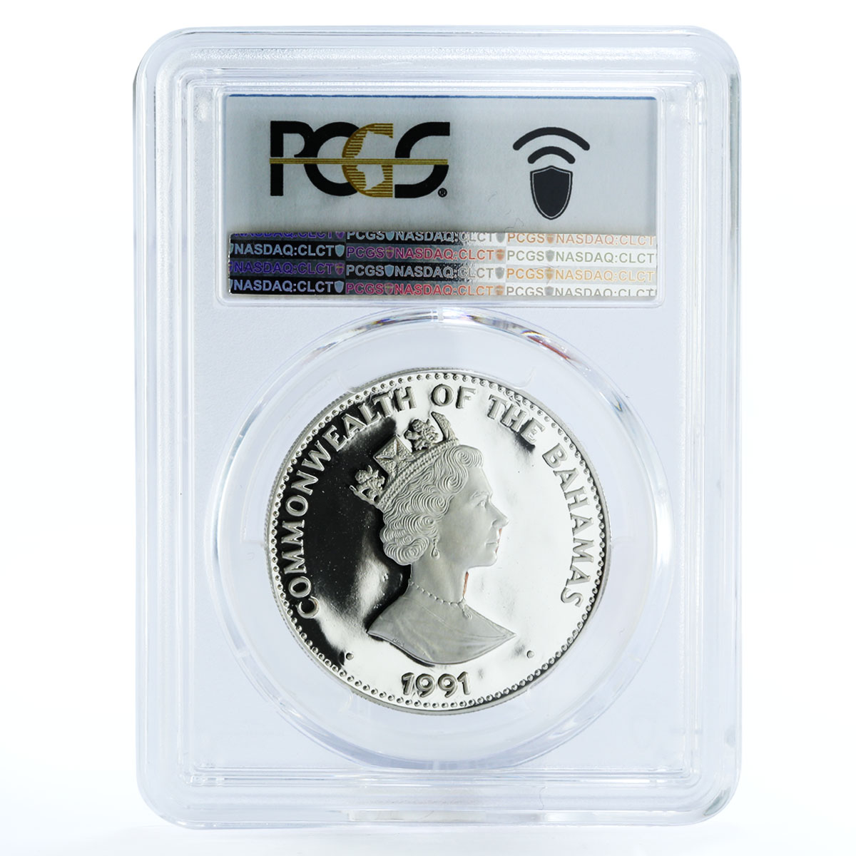 Bahamas 5 dollars Voyage of Columbus PR69 PCGS proof silver coin 1991