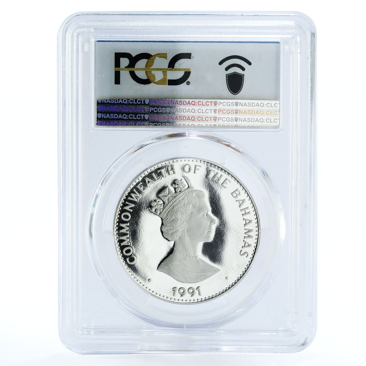 Bahamas 5 dollars Columbus Ship's First Landfall PR69 PCGS silver coin 1991