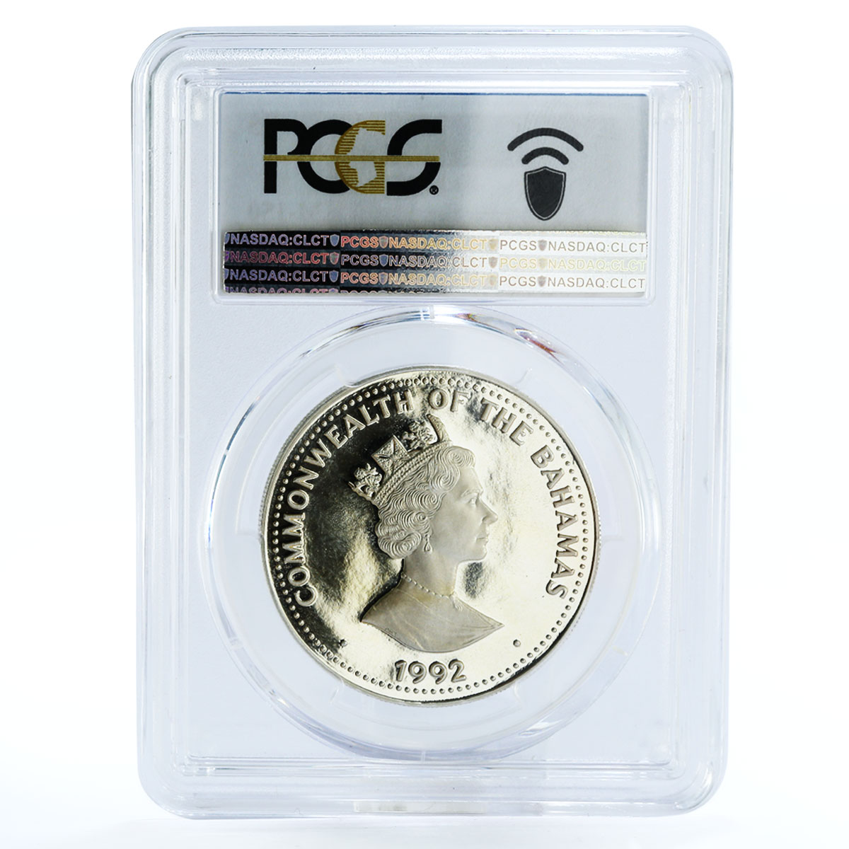 Bahamas 5 dollars First Man on the Moon PR69 PCGS silver coin 1992