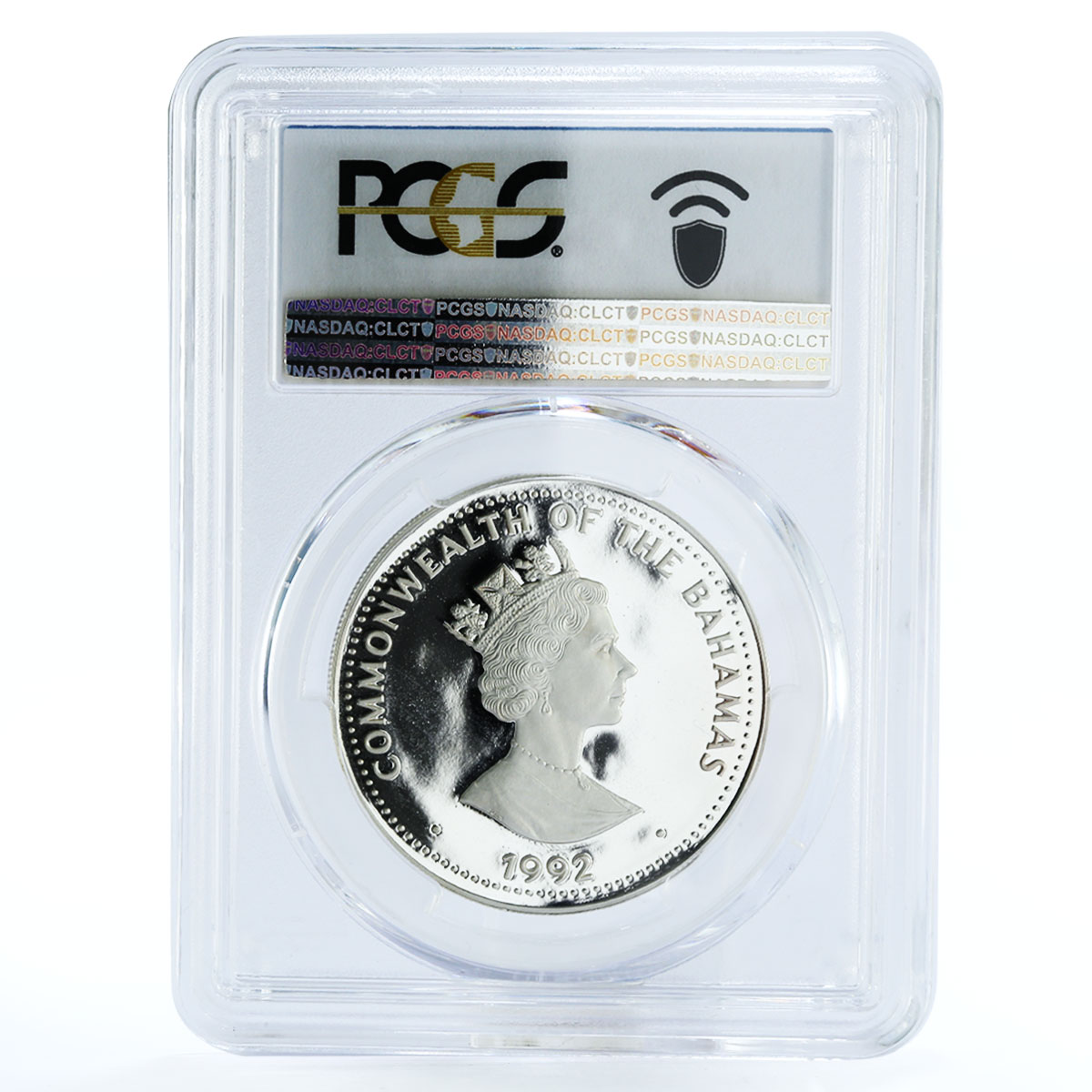 Bahamas 5 dollars Simon Bolivar and Jose San Martin PR69 PCGS silver coin 1992