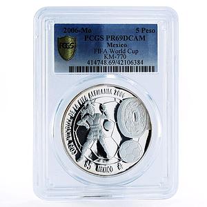 Mexico 5 pesos Football World Cup in Germany PR69 PCGS proof silver coin 2006