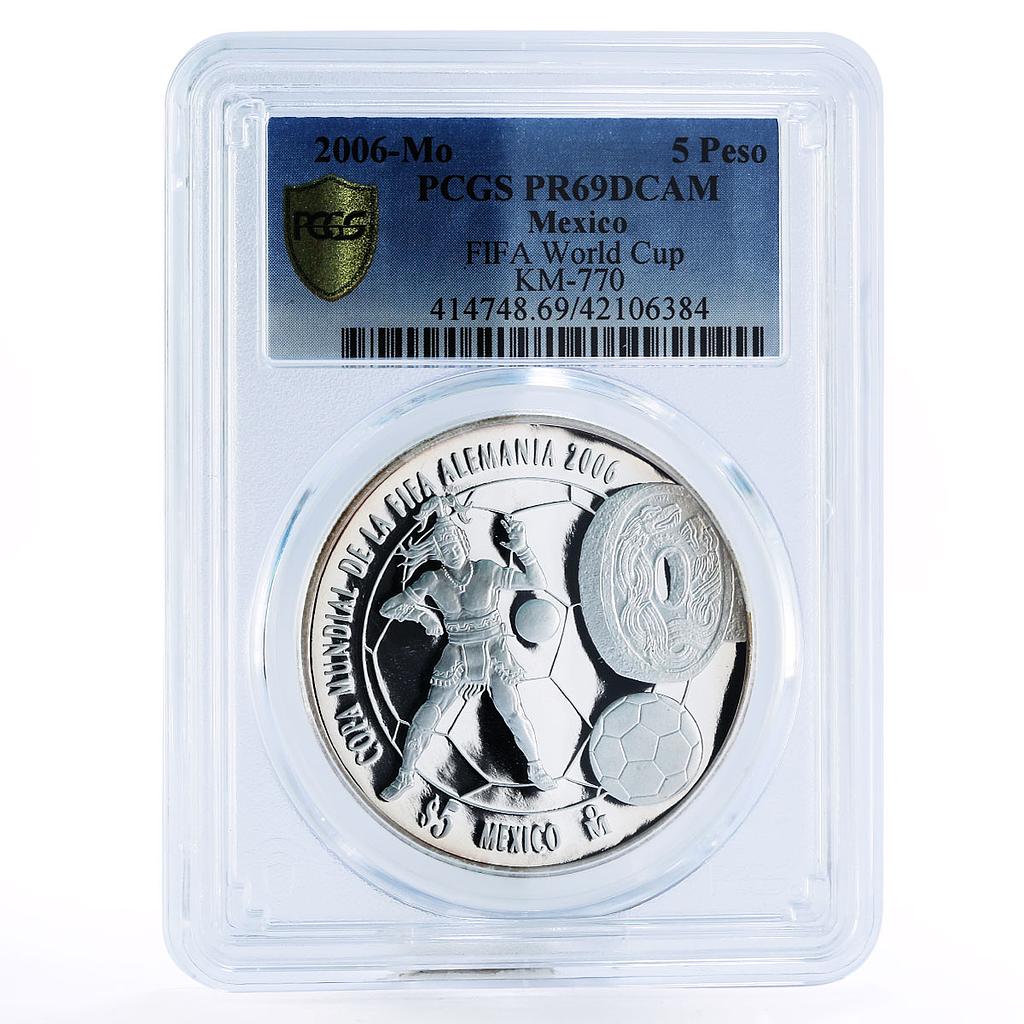 Mexico 5 pesos Football World Cup in Germany PR69 PCGS proof silver coin 2006