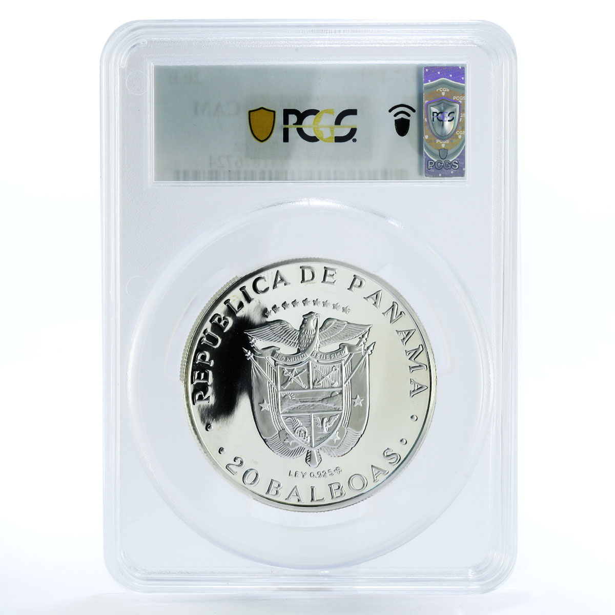 Panama 20 balboas Vasco Nunez de Balboa PR67 PCGS silver coin 1977