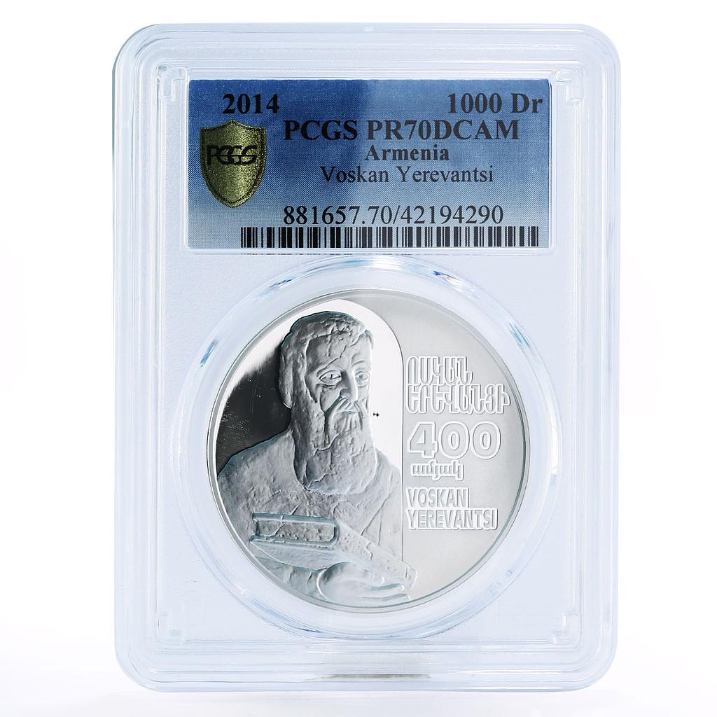 Armenia 1000 dram 400 Years Voskan Yerevantsi PR70 PCGS silver coin 2014