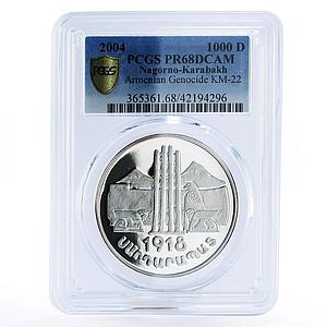 Nagorno Karabakh 1000 dram Armenian Genocide PR68 PCGS silver coin 2004