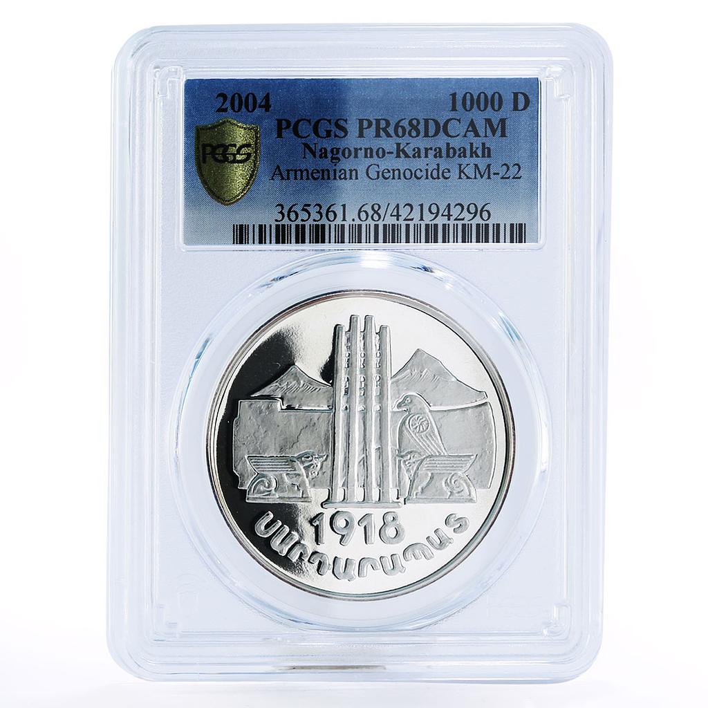 Nagorno Karabakh 1000 dram Armenian Genocide PR68 PCGS silver coin 2004