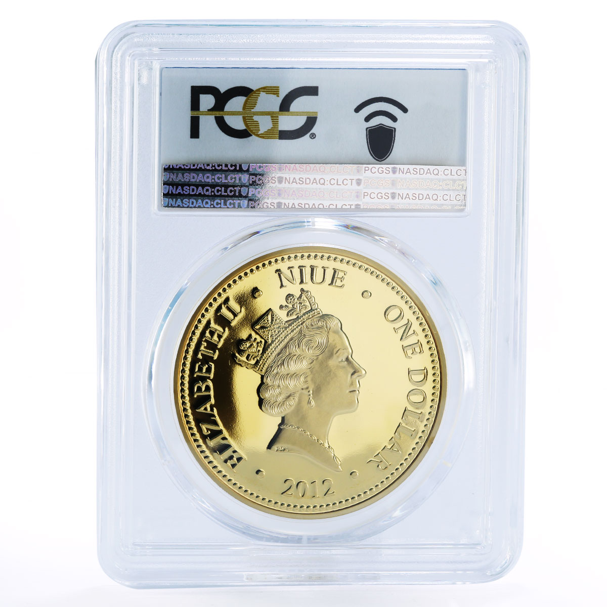 Niue 1 dollar Star Wars series Jabba the Hutt MS69 PCGS gilded copper coin 2012