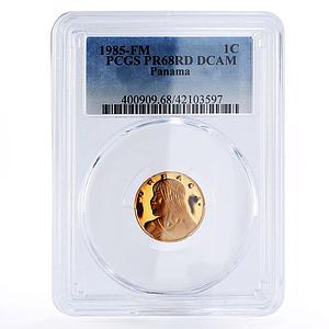 Panama 1 centesimo Urraca PR68 PCGS bronze coin 1985