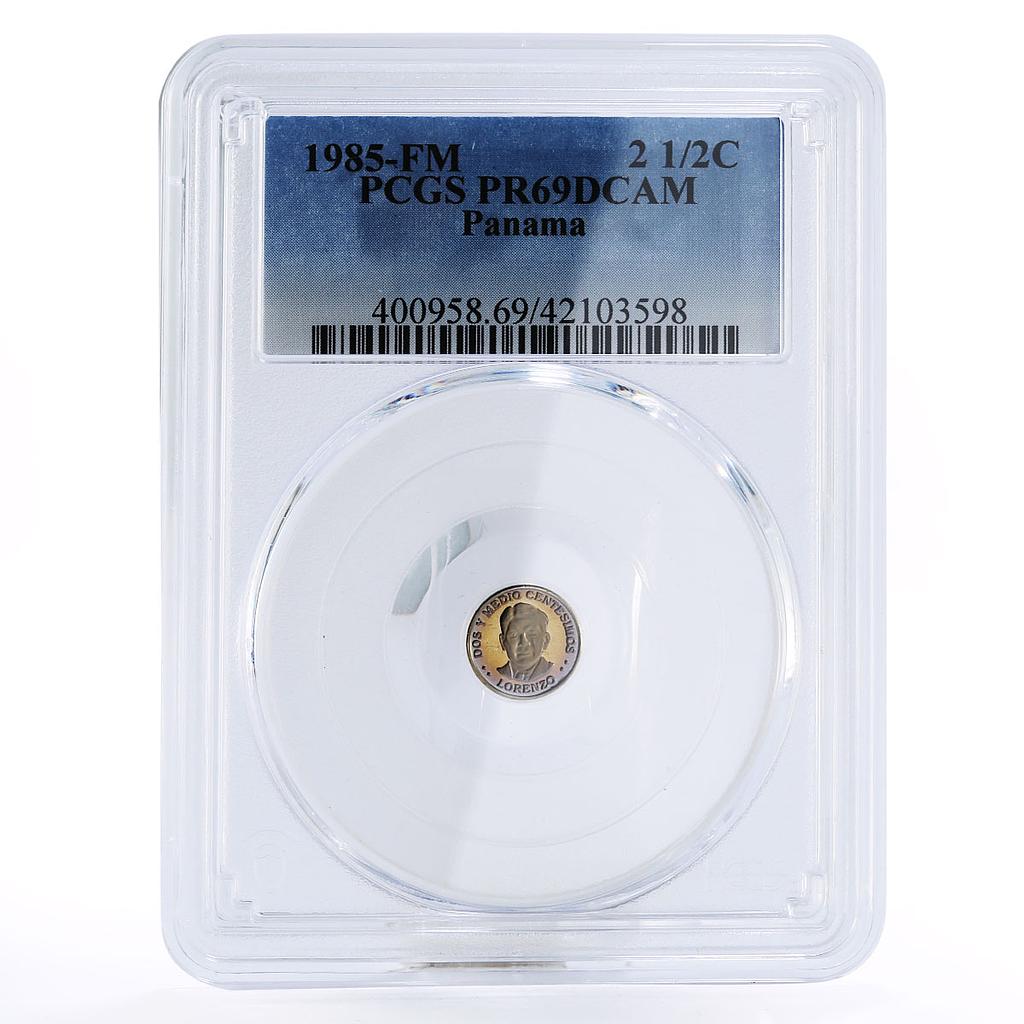 Panama 2,5 centesimos Victoriano Lorenzo PR69 PCGS proof nickel coin 1985