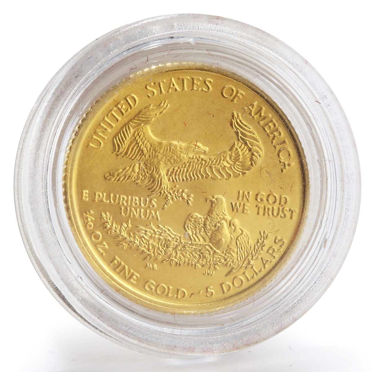 US 5 dollar Liberty In God We Trust Bullion colour gold coin 1/10 oz 2001