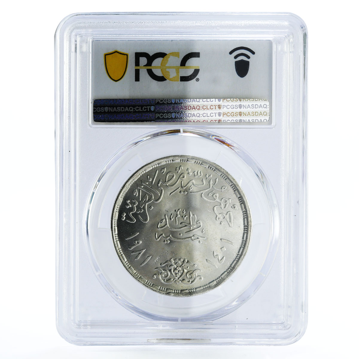 Egypt 1 pound FAO Two Egyptian Men and Torch MS66 PCGS silver coin 1981