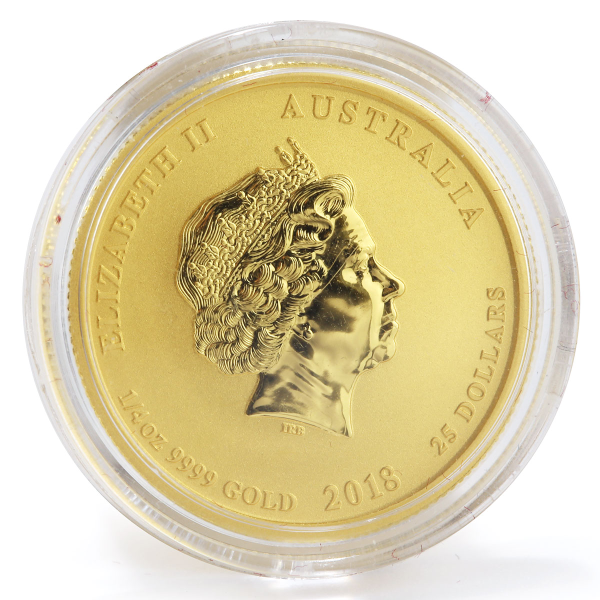 Australia 25 dollars Lunar calendar Year of Dog gold coin 1/4 oz 2018