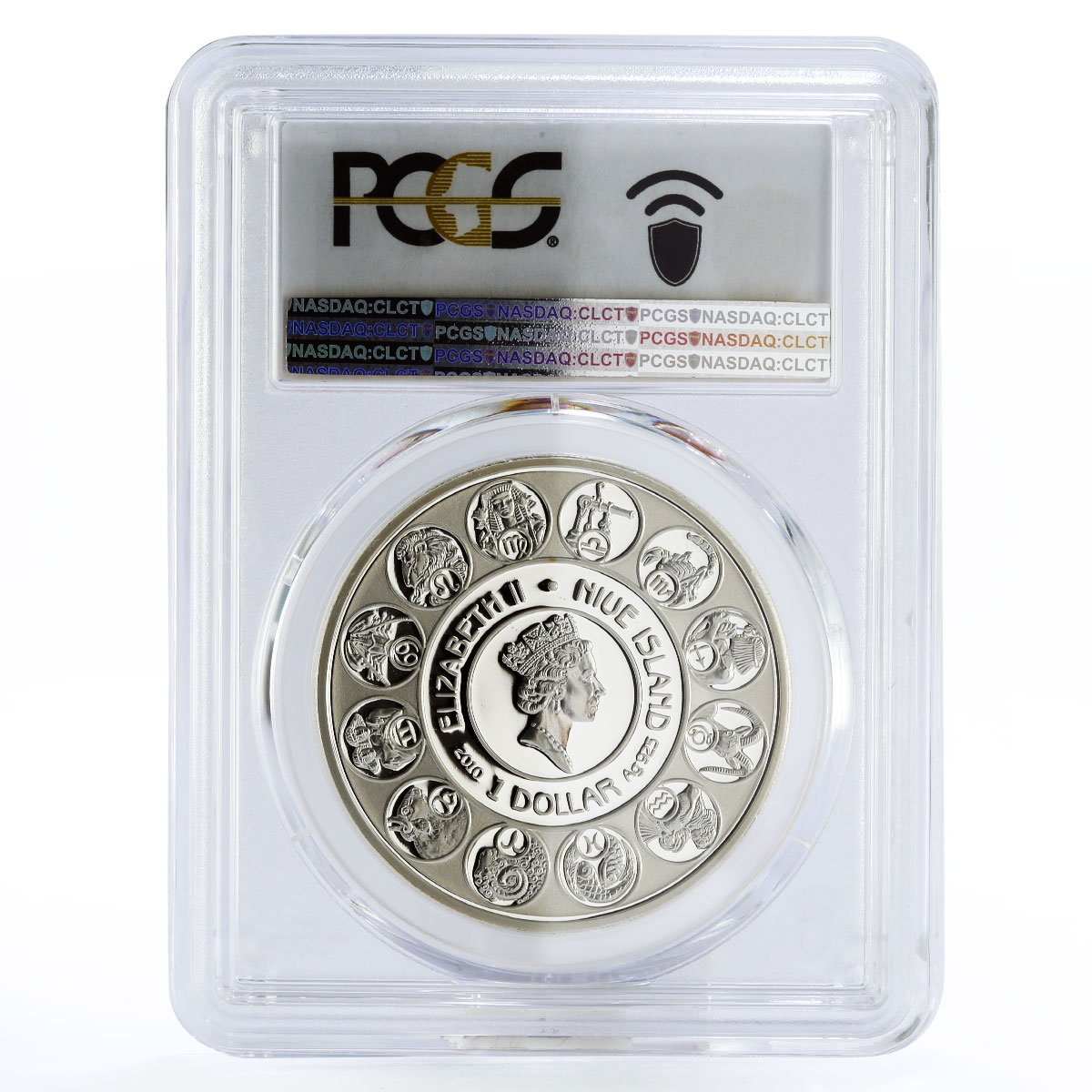 Niue 1 dollar A. Mucha Zodiac Signs series Capricorn PR70 PCGS silver coin 2011
