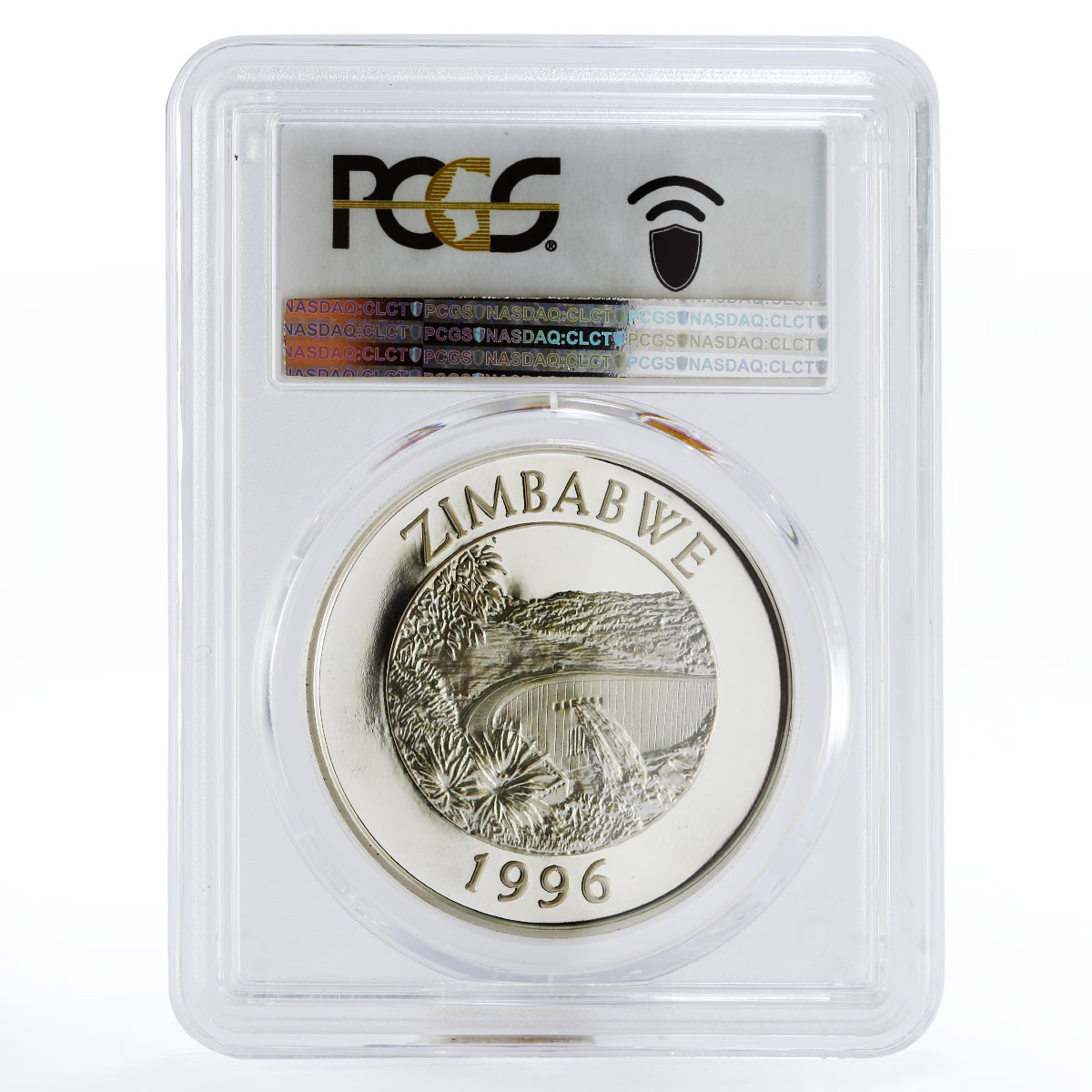 Zimbabwe 10 dollars Wildlife Landmarks Elephant PR67 PCGS silver coin 1996