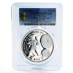 Mexico 5 pesos Football World Cup in Germany PR69 PCGS silver coin 2006