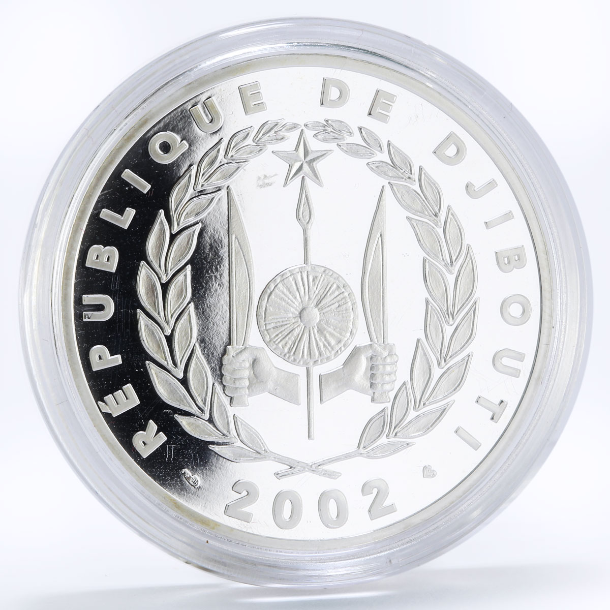 Djibouti 250 francs World Wild Fund series Two Camels proof silver coin 2002