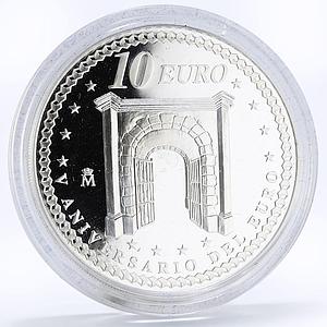 Spain 10 euro 5th Anniversary of the Euro proof silver coin 2007