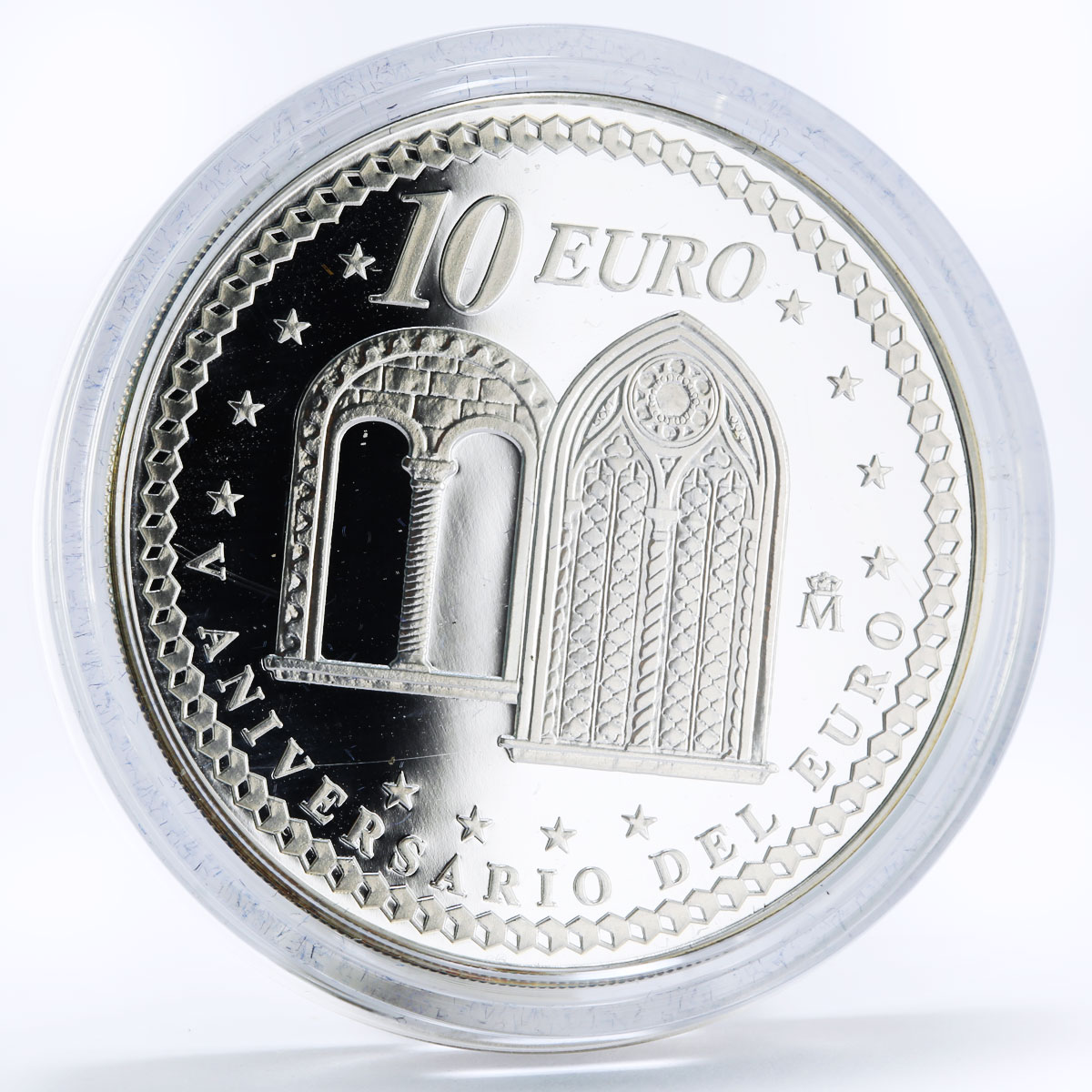 Spain 10 euro 5th Anniversary of the Euro proof silver coin 2007