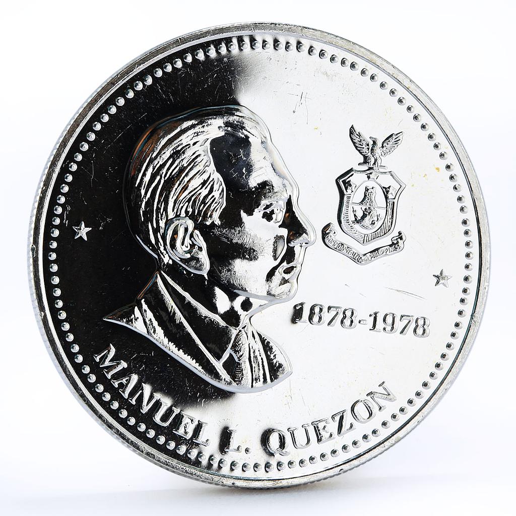 Philippines 50 piso 100th Anniversary of Manuel Quezon silver coin 1978