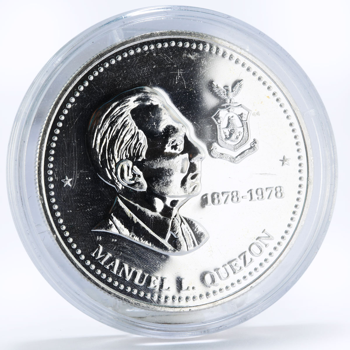 Philippines 50 pisos 100th Anniversary of Manuel Quezon BU silver coin 1978