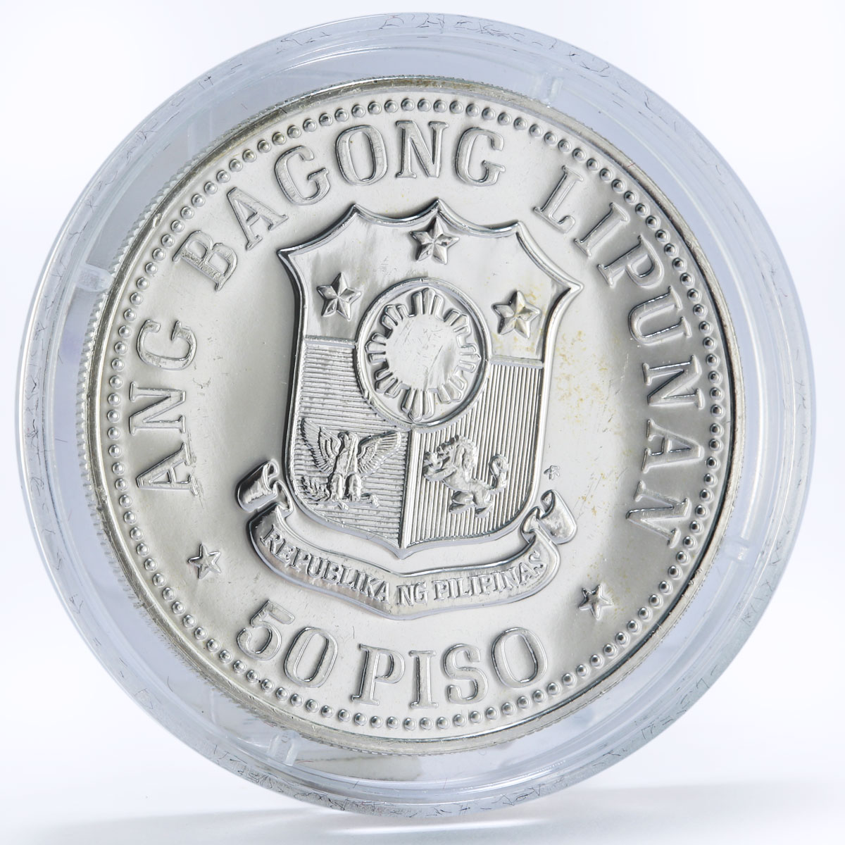 Philippines 50 pisos 100th Anniversary of Manuel Quezon BU silver coin 1978