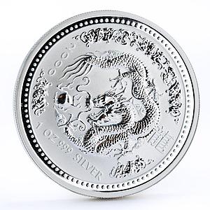 Australia 1 dollar Lunar Calendar series I Year of the Dragon silver coin 2000