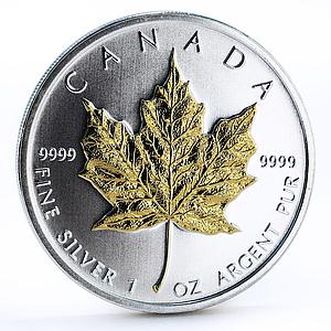 Canada 5 dollars Maple Leaf gilded silver coin 2009