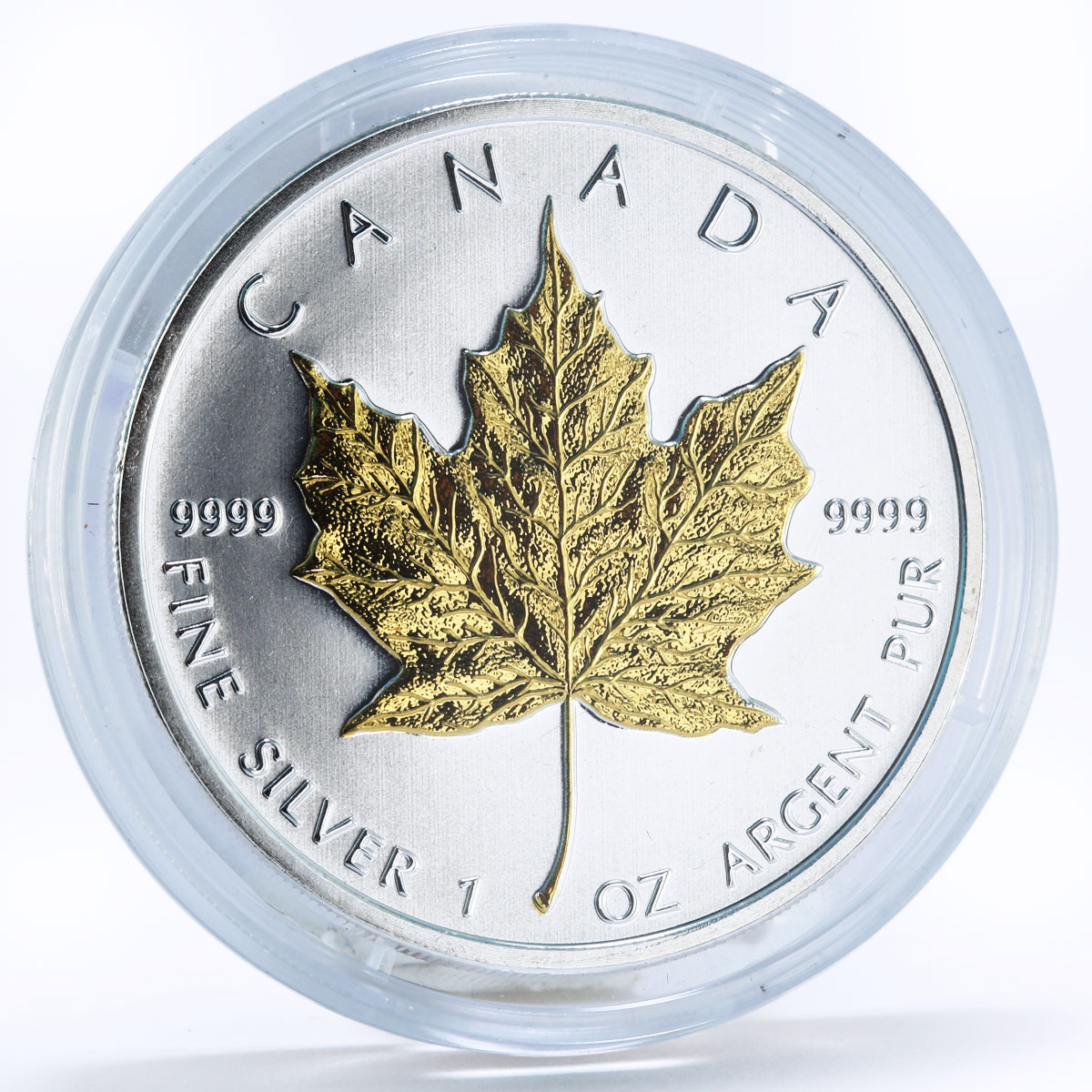 Canada 5 dollars Maple Leaf gilded silver coin 2009