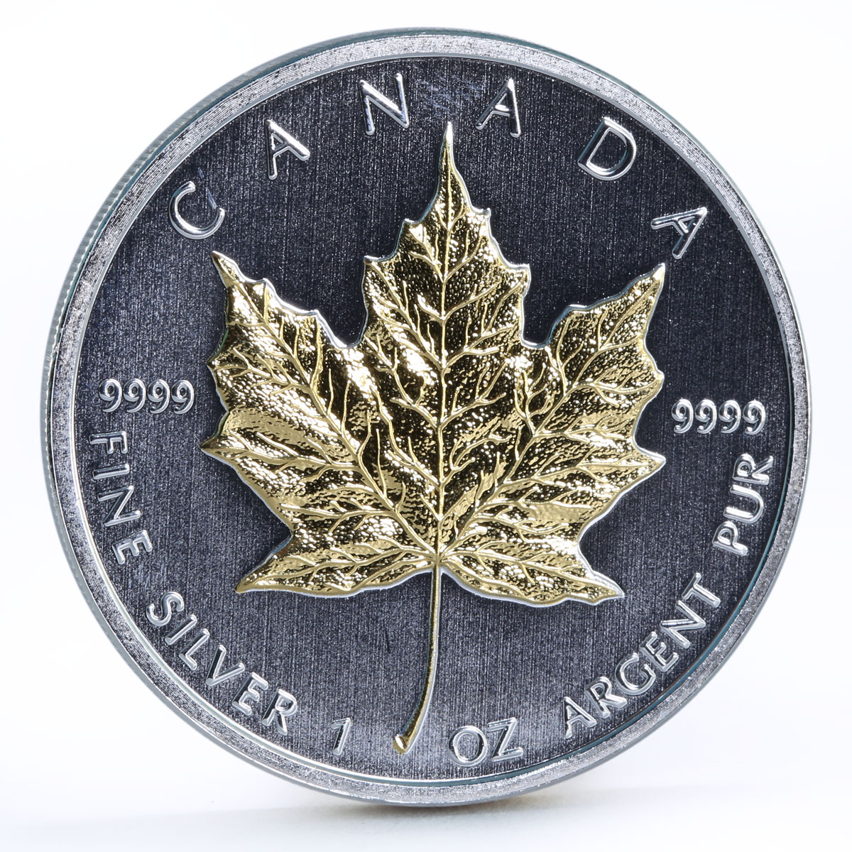 Canada 5 dollars Maple Leaf gilded silver coin 2009