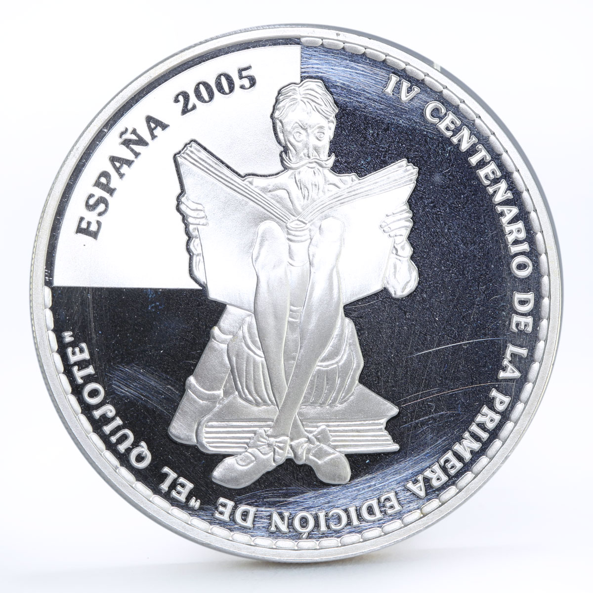 Spain 10 euro Don Quixote's Jubilee series Battle with Wineskin silver coin 2005