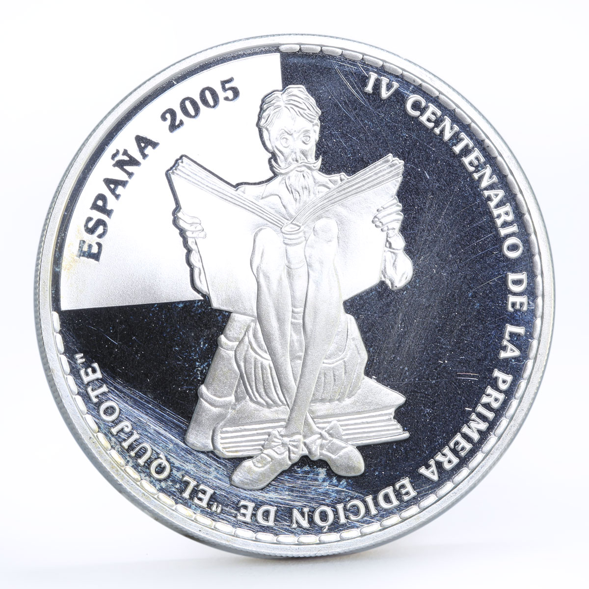 Spain 10 euro Don Quixote's Jubilee series Battle with Windmill silver coin 2005