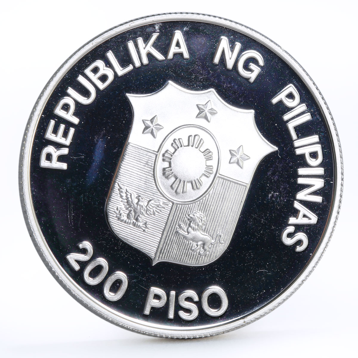 Philippines 200 piso WWF series Mindoro Buffalo proof silver coin 1987