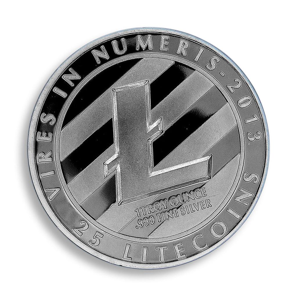 Litecoin LTC Physical Coin Silver Plated 2013 Vires in Numeris Token Medal