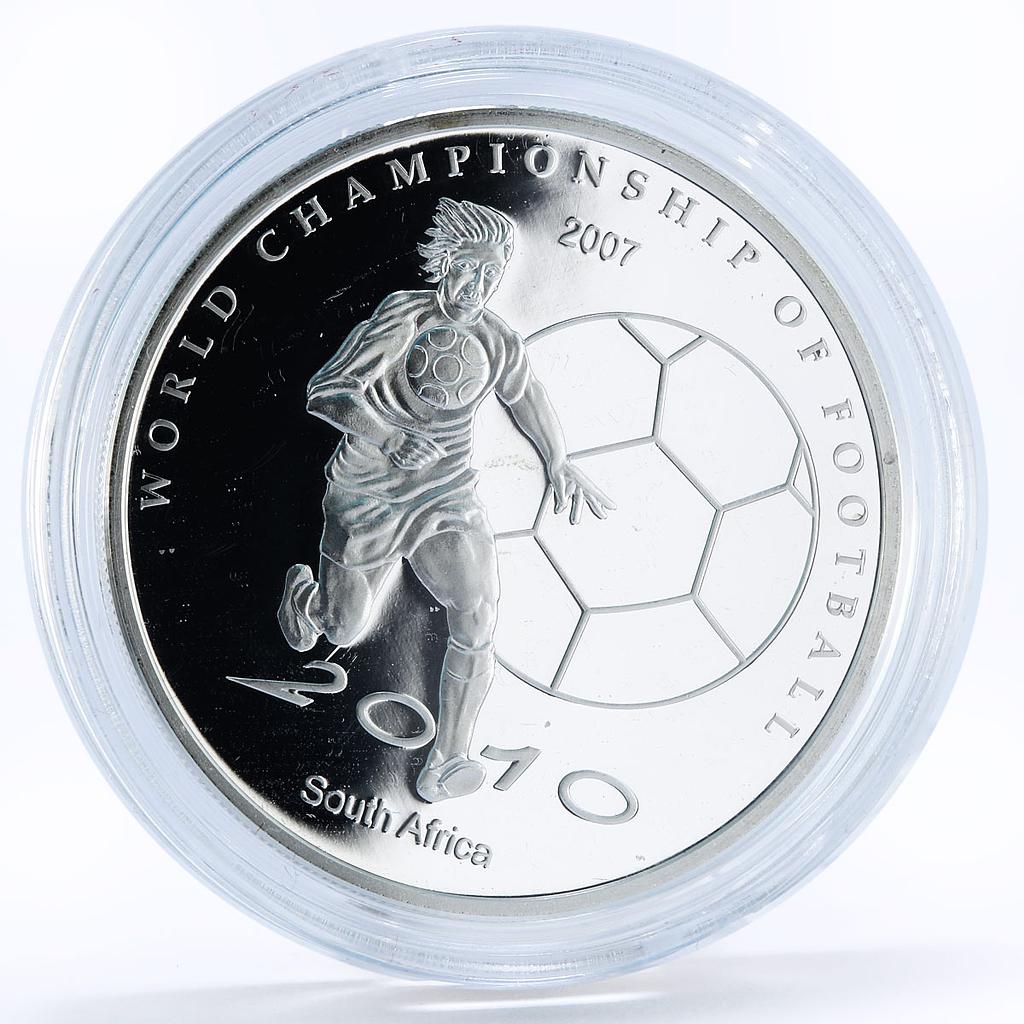Mongolia 500 togrog Football World Cup in South Africa Player silver coin 2007