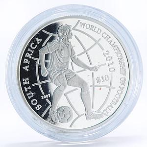 Namibia 10 dollars Football World Cup in South Africa Player silver coin 2007